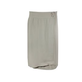 Saia envelope Emporio Armani bege de viscose e acetato