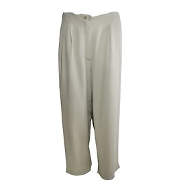 Calça bege Emporio Armani de viscose e acetato