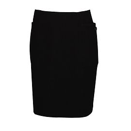 Saia preta Philippe Adec de lã e viscose