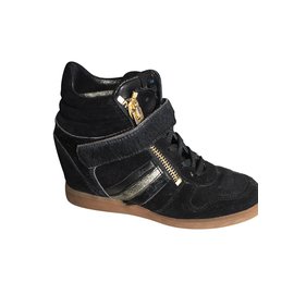 Zapatillas Serafini de piel de ciervo negras