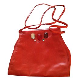 Sac à main Charles Jourdan en cuir rouge orangé