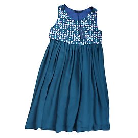Madame A Paris Grünes Seidenkleid mit bunten Pailletten