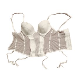 Reggicalze Rosy in pizzo e ecopelle bianca - Autre Marque