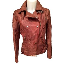 Autre Marque Patago Bikerjacke aus Reptilienleder Caramel Größe 36