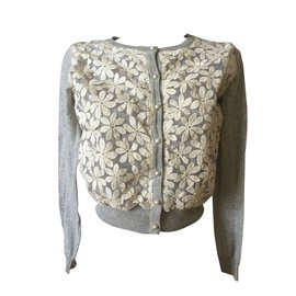 Autre Marque Forever21 Weste mit Stickerei Wolle Grau S