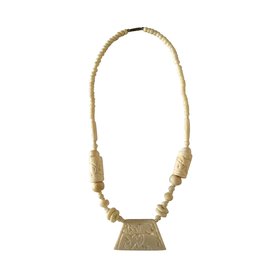 Ethnic Elephant Bone Necklace White - Autre Marque
