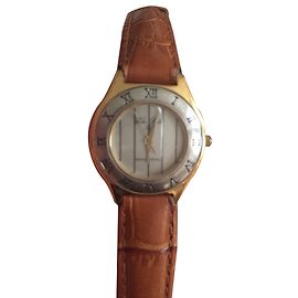 Autre Marque Willer Poclet Plate Round Dial Uhr Gold Stahl