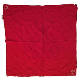 Foulard quadrato in seta rossa Cacharel 53 x 53 cm