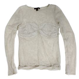 Top de encaje de manga larga Louis Vuitton Crema