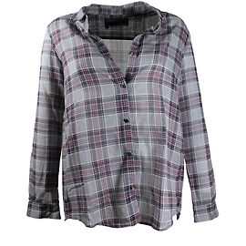 The Kooples Camisa de cuadros de algodón Gris Blanco Negro Rojo