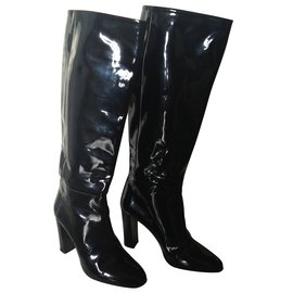 Pierre Hardy Black Varnish High Heel Boots