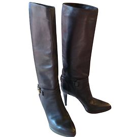Sergio Rossi Stiefel aus braunem Kalbsleder