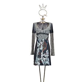 Autre Marque Save the Queen Print Kleid aus Viskose Blau
