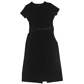 Vestido Sinéquanone Antracita de Rayas de Lana Talla 36