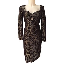 Asos Spitzenkleid Schwarz und Silber Größe S