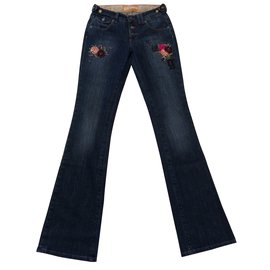 Galliano Bootcut Jeans Blue Cotton
