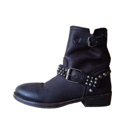 Ash Vicious Lederstiefel schwarz Größe 38