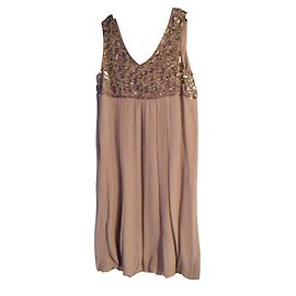 Georges Rech Cocktailkleid aus Seide Grau Blau