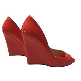 Jimmy Choo Absatzschuhe Orange Lackleder