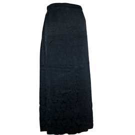 Falda larga negra Dries Van Noten con estampado floral jacquard
