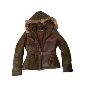 Chaqueta Serge Pariente de piel de cordero marrón L - Autre Marque