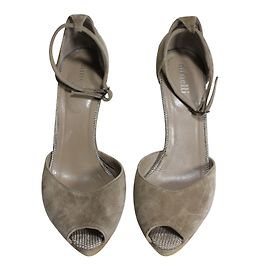 Autre Marque Décolleté Minelli in scamosciato taupe con cinturino alla caviglia