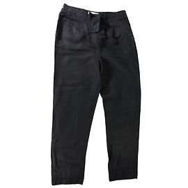 Sandro Hose aus Lyocell und Leinen in Schwarz