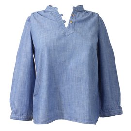 Soeur Blusa Túnica de Algodón Azul