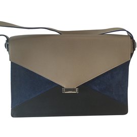Borsa a mano Céline Diamond in pelle e scamosciata tricolore