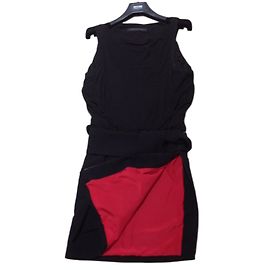 Barbara Bui Schwarzes Crepe Kleid mit Gürtel Größe 38