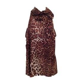 Top de seda con estampado de leopardo - Autre Marque