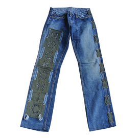 Vaqueros de denim azul hechos a mano - Autre Marque