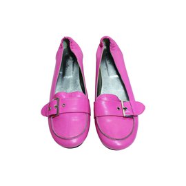 Minelli Pink Leather Ballerina Flats Size 40 - Autre Marque