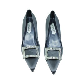Décolleté a punta Balmain in satin grigio