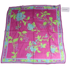 Foulard Leonard in seta e cotone multicolore 70x70
