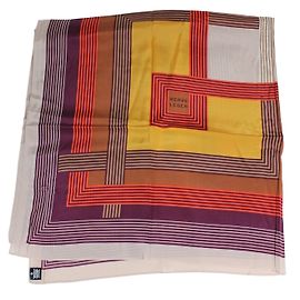 Foulard quadrato in seta geometrico Herve Leger 90x90 cm