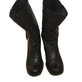 Bottes Barbara Bui en cuir noir