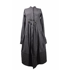 Kenzo Fashion Show Kleid Karo Grau