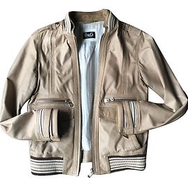 Dolce & Gabbana Giacca di pelle beige