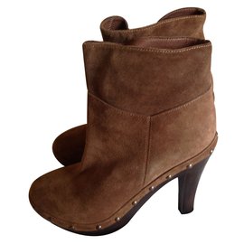 Botines Minelli Taupe de Piel de Ciervo 36 - Autre Marque