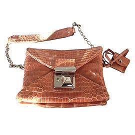 Sonia Rykiel Krokodillederm Umhängetasche Caramel