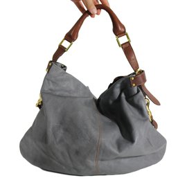 Autre Marque Bolsa de mão LM Lulu em pele de bezerro cinza
