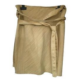 Falda corta Donna Karan Saharan Silk y algodón Beige Talla 36