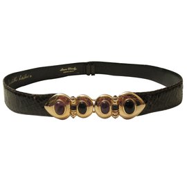 Cintura Judith Leiber Pitone Marrone Ametista - Autre Marque