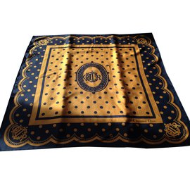 Foulard Christian Dior Carre in seta giallo