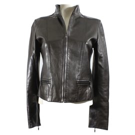 Apostrophe Lederjacke aus Lammleder Dunkelbraun Größe 36