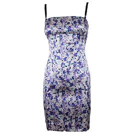 Vestido de seda Dolce & Gabbana con estampado floral violeta