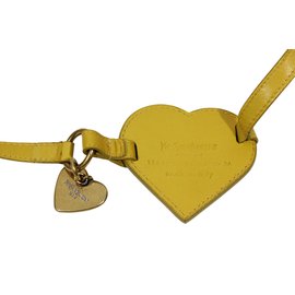 Ceinture Yves Saint Laurent Cœur en Cuir Jaune