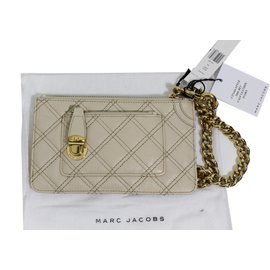 Pochette Marc Jacobs in Pelle Crema con Catena Dorata