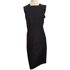 Vestido Bottega Veneta de seda y lana negra